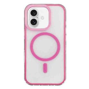 For iPhone 16 Frosted MagSafe PC Phone Case(Rose Red)