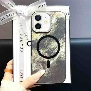 For iPhone 11 Tinfoil Texture MagSafe PC Phone Case(Black)