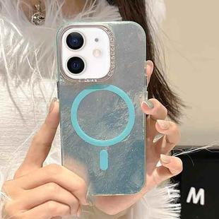 For iPhone 11 Tinfoil Texture MagSafe PC Phone Case(Blue)