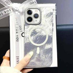 For iPhone 12 Pro Tinfoil Texture MagSafe PC Phone Case(Silver)