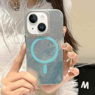 For iPhone 13 Tinfoil Texture MagSafe PC Phone Case(Blue)