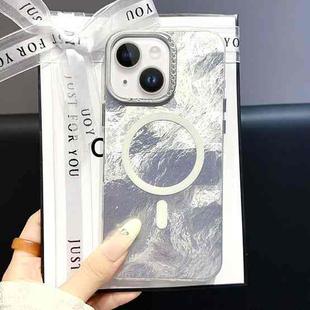 For iPhone 14 Tinfoil Texture MagSafe PC Phone Case(Silver)