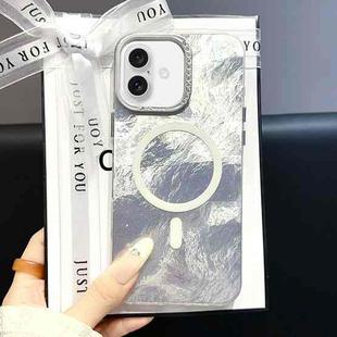 For iPhone 16 Tinfoil Texture MagSafe PC Phone Case(Silver)