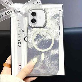 For iPhone 16 Plus Tinfoil Texture MagSafe PC Phone Case(Silver)