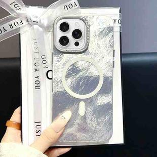 For iPhone 16 Pro Tinfoil Texture MagSafe PC Phone Case(Silver)