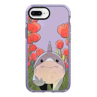 For iPhone 7 Plus / 8 Plus Simple Illustration Pattern Full Coverage Phone Case(Smiling Shark A)