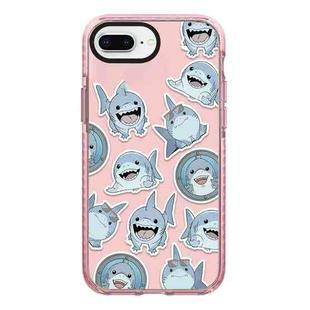 For iPhone 7 Plus / 8 Plus Simple Illustration Pattern Full Coverage Phone Case(Smiling Shark B)