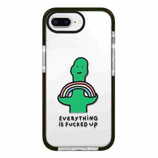 For iPhone 7 Plus / 8 Plus Simple Illustration Pattern Full Coverage Phone Case(Green Dinosaur A)