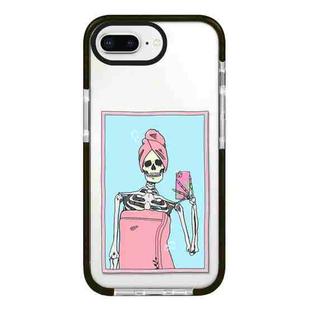 For iPhone 7 Plus / 8 Plus Simple Illustration Pattern Full Coverage Phone Case(Skull A)