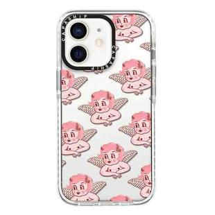 For iPhone 11 Simple Illustration Pattern Full Coverage Phone Case(Pink Angel)