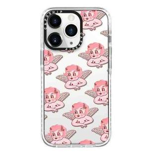 For iPhone 11 Pro Simple Illustration Pattern Full Coverage Phone Case(Pink Angel)