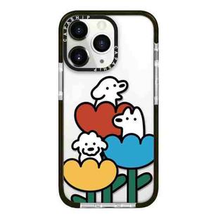 For iPhone 11 Pro Max Simple Illustration Pattern Full Coverage Phone Case(Puppy D)