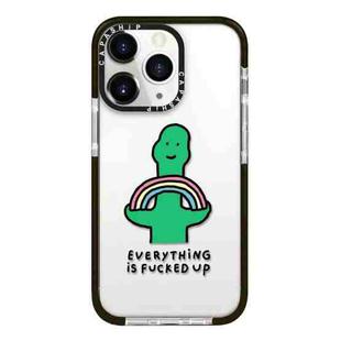 For iPhone 11 Pro Max Simple Illustration Pattern Full Coverage Phone Case(Green Dinosaur A)