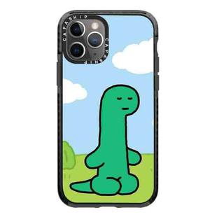 For iPhone 11 Pro Max Simple Illustration Pattern Full Coverage Phone Case(Green Dinosaur C)