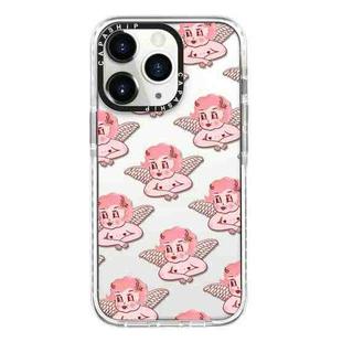 For iPhone 11 Pro Max Simple Illustration Pattern Full Coverage Phone Case(Pink Angel)