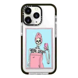 For iPhone 11 Pro Max Simple Illustration Pattern Full Coverage Phone Case(Skull A)