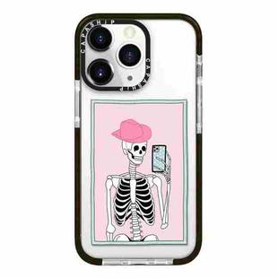 For iPhone 11 Pro Max Simple Illustration Pattern Full Coverage Phone Case(Skull B)