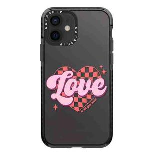 For iPhone 12 Simple Illustration Pattern Full Coverage Phone Case(Love Words B)