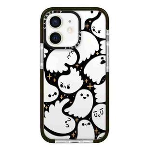 For iPhone 12 Simple Illustration Pattern Full Coverage Phone Case(Ghost B)