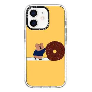 For iPhone 12 Simple Illustration Pattern Full Coverage Phone Case(Marshmallow Bear B)