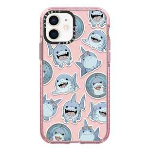 For iPhone 12 mini Simple Illustration Pattern Full Coverage Phone Case(Smiling Shark B)