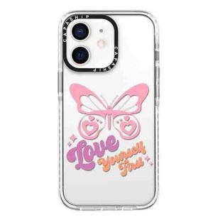 For iPhone 12 mini Simple Illustration Pattern Full Coverage Phone Case(Love Words A)