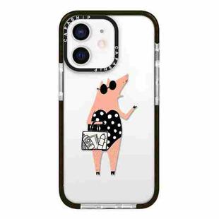 For iPhone 12 mini Simple Illustration Pattern Full Coverage Phone Case(Piglet)