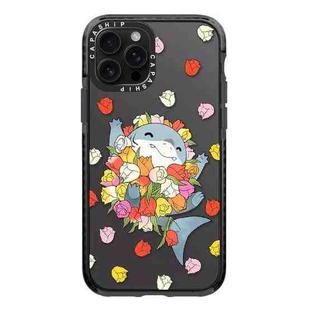 For iPhone 12 Pro Max Simple Illustration Pattern Full Coverage Phone Case(Smiling Shark C)