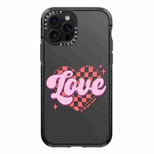 For iPhone 12 Pro Max Simple Illustration Pattern Full Coverage Phone Case(Love Words B)