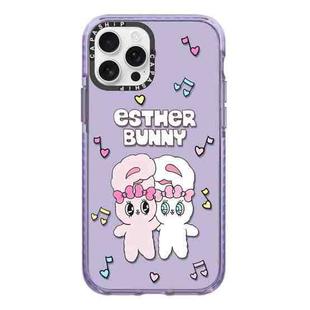 For iPhone 12 Pro Max Simple Illustration Pattern Full Coverage Phone Case(Rabbit B)