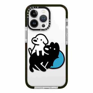 For iPhone 12 Pro Max Simple Illustration Pattern Full Coverage Phone Case(Puppy B)