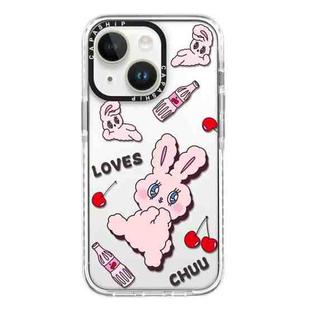 For iPhone 13 Simple Illustration Pattern Full Coverage Phone Case(Rabbit A)