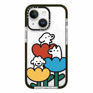 For iPhone 13 Simple Illustration Pattern Full Coverage Phone Case(Puppy D)