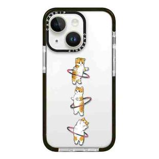 For iPhone 13 Simple Illustration Pattern Full Coverage Phone Case(Weight Loss Cat A)