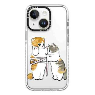 For iPhone 13 Simple Illustration Pattern Full Coverage Phone Case(Weight Loss Cat B)