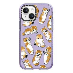 For iPhone 13 Simple Illustration Pattern Full Coverage Phone Case(Weight Loss Cat C)