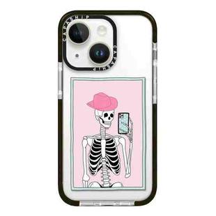 For iPhone 13 Simple Illustration Pattern Full Coverage Phone Case(Skull B)