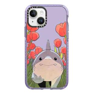 For iPhone 13 mini Simple Illustration Pattern Full Coverage Phone Case(Smiling Shark A)