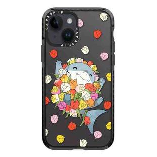 For iPhone 13 mini Simple Illustration Pattern Full Coverage Phone Case(Smiling Shark C)