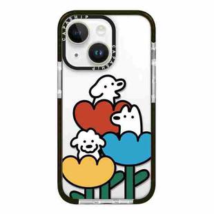 For iPhone 13 mini Simple Illustration Pattern Full Coverage Phone Case(Puppy D)