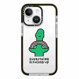 For iPhone 13 mini Simple Illustration Pattern Full Coverage Phone Case(Green Dinosaur A)