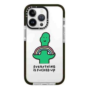 For iPhone 13 Pro Max Simple Illustration Pattern Full Coverage Phone Case(Green Dinosaur A)