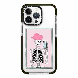 For iPhone 13 Pro Max Simple Illustration Pattern Full Coverage Phone Case(Skull B)