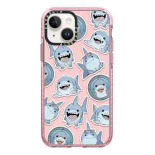 For iPhone 14 Simple Illustration Pattern Full Coverage Phone Case(Smiling Shark B)