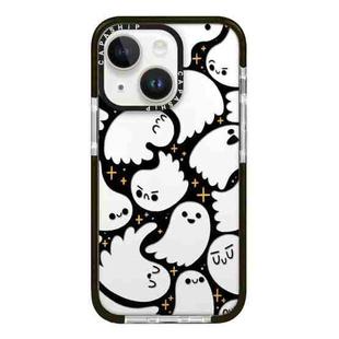 For iPhone 15 Simple Illustration Pattern Full Coverage Phone Case(Ghost B)