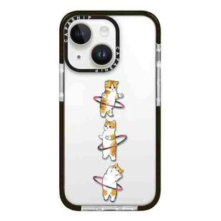 For iPhone 15 Simple Illustration Pattern Full Coverage Phone Case(Weight Loss Cat A)