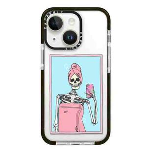 For iPhone 15 Plus Simple Illustration Pattern Full Coverage Phone Case(Skull A)