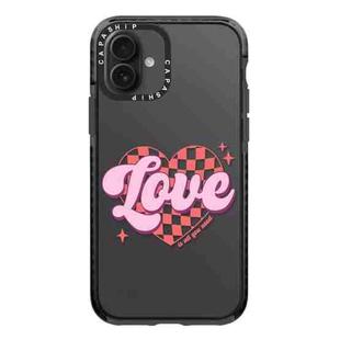 For iPhone 16 Simple Illustration Pattern Full Coverage Phone Case(Love Words B)