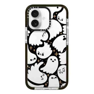 For iPhone 16 Simple Illustration Pattern Full Coverage Phone Case(Ghost B)