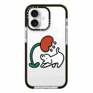 For iPhone 16 Simple Illustration Pattern Full Coverage Phone Case(Puppy A)